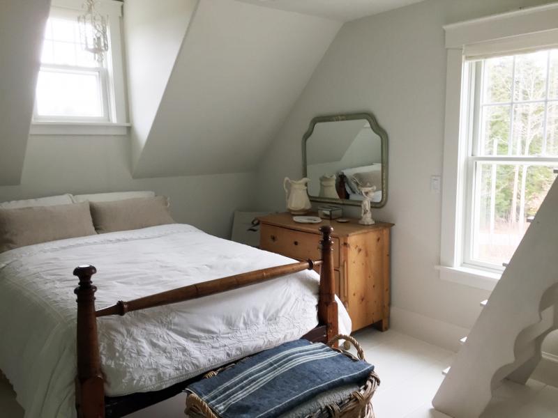 One of the three bedrooms. Two are for people, one is for TinkerBelle. SUZI THAYER/Boothbay Register