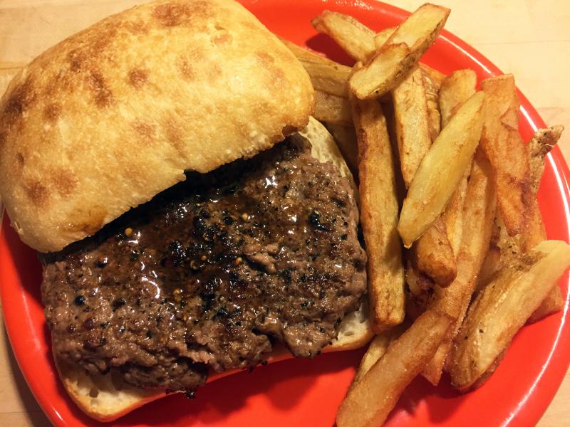 A burger on a ciabatta roll is ridiculous! SUZI THAYER/Boothbay Register