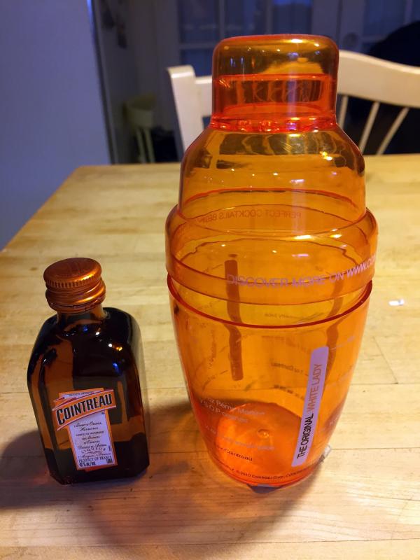 I found a tiny bottle of Cointreau in the liquor cabinet. I supplemented it with blood orange bitters. SUZI THAYER/Boothbay Register