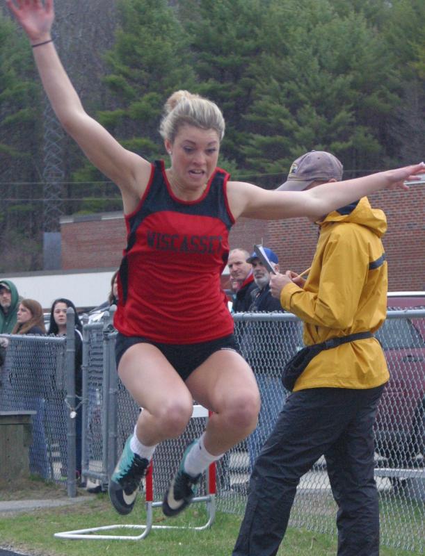 Gabby Chapman was second in the long jump, an event the Wolverine girls swept. PHIL DI VECE/Wiscasset Newspaper