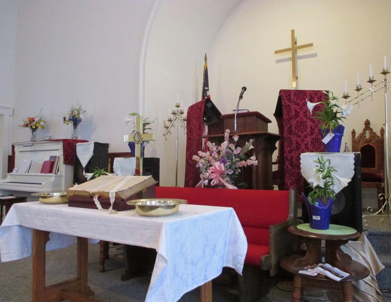 The pulpit of the First Baptist Church. PHIL DI VECE/Wiscasset Newspaper