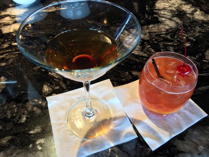 A manhattan, left, and an old-fashioned. SUZI THAYER/Boothbay Register