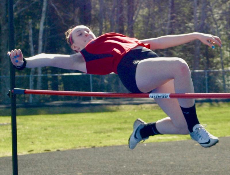 Gwen Webber cleared 4-6 to win the high jump. PHIL DI VECE/Wiscasset Newspaper