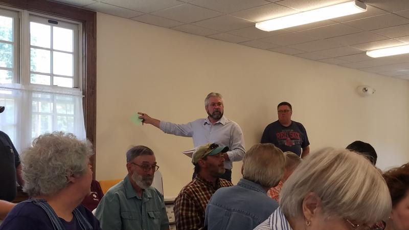 State Rep. Jeff Pierce discusses eminent domain laws and Article 35. KATRINA RICKERMANN/Wiscasset Newspaper