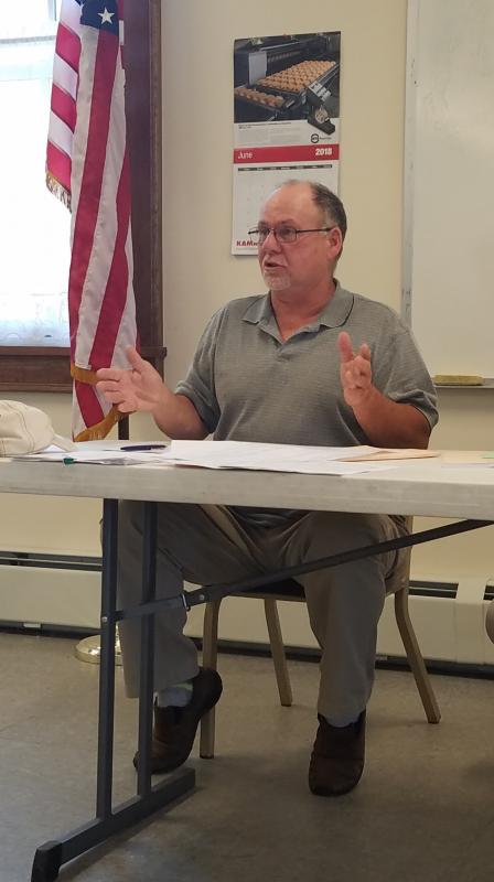 Selectman and Road Commissioner Allan Moeller Sr. defends the numbers for the Highway Accounts. KATRINA RICKERMANN/Wiscasset Newspaper