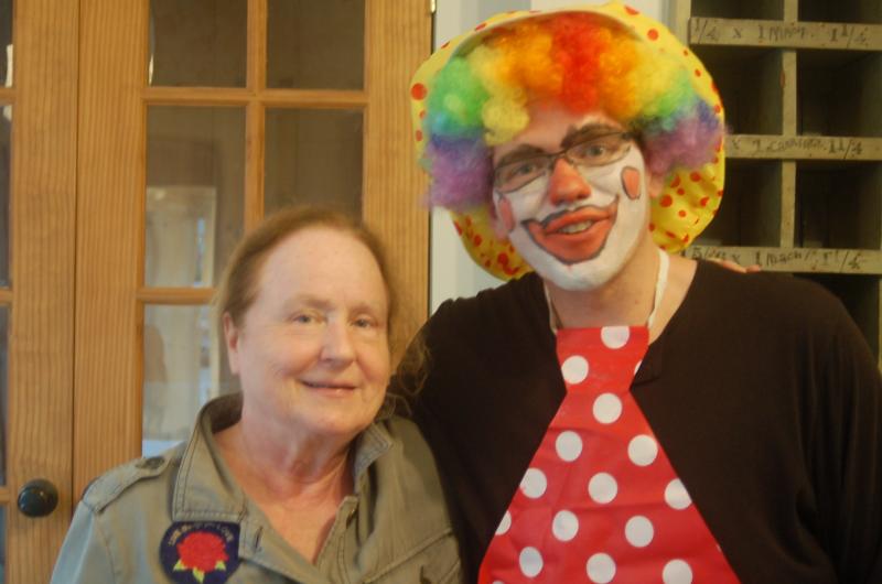 First Congregational Church of Wiscasset Pastor Josh Fitterling plays the clown. ART MAYERS/Wiscasset Newspaper