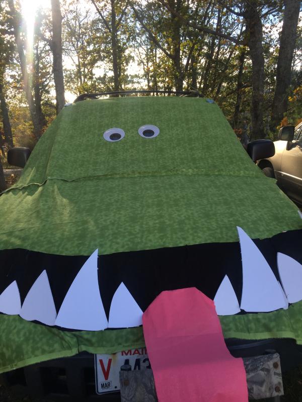 James Crawson of Wiscasset decorated this car. SUSAN JOHNS/Wiscasset Newspaper
