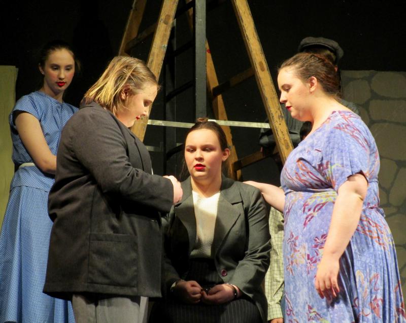 Cast members, from left, Sabrina Pearse, Maxx Syrjala, Olivia Pierce and Megan Syrjala. PHIL DI VECE/Wiscasset Newspaper