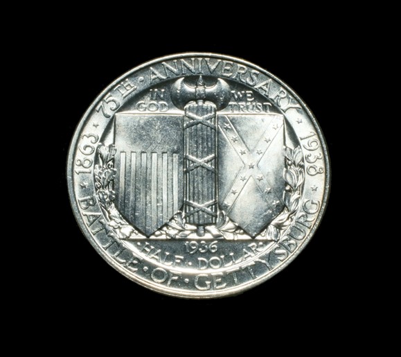 1936 Gettysburg Commemorative coin front. Courtesy of Thomaston Place Auction Galleries
