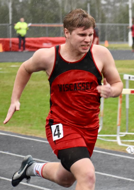 Josh Jones placed third in the 400-meter dash for the Wolverines at Monday’s MVC track meet. PHIL DI VECE/Wiscasset Newspaper