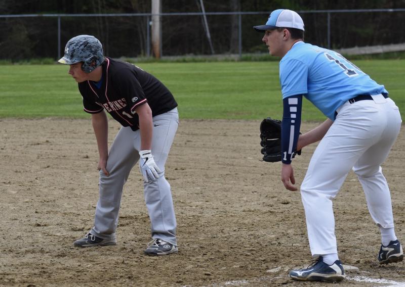 Casey Mills drew a base-on-balls and scored for Wiscasset in the second inning. PHIL DI VECE/Wiscasset Newspaper