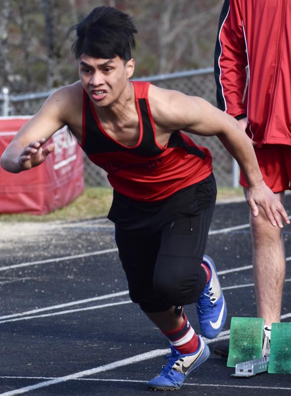 Chris Loyola finished third in the 100-meter dash. PHIL DI VECE/Wiscasset Newspaper
