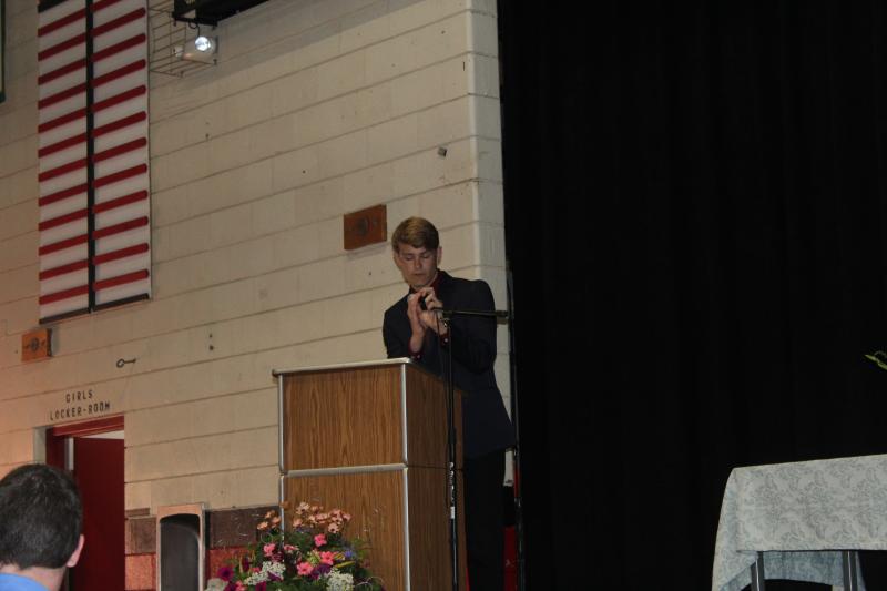 Senior Matthew Chapman welcomes all to the awards ceremony. VANESSA DUNN/Wiscasset Newspaper
