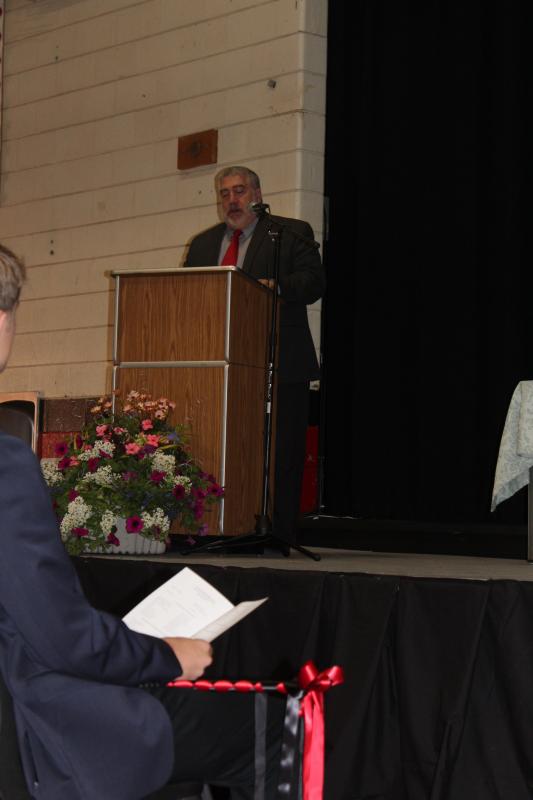Principal Charles Lomonte speaks about the class of 2019. VANESSA DUNN/Wiscasset Newspaper