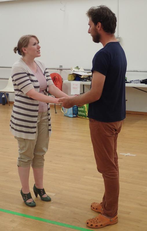 Emily Sue and Soren Barker in rehearsal for “A Grand Night for Singing” opening Aug. 9 at the Lincoln Theater. Courtesy of Andrew Fenniman