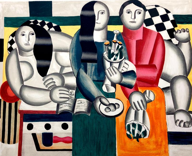 Fernand Léger (French, 1881-1955), “Les Femmes au Bouquet” lithograph, 20” x 25 1/4” in the Wiscasset Bay Gallery show running Aug. 7 through Sept. 13. Courtesy of the venue Fernand Léger