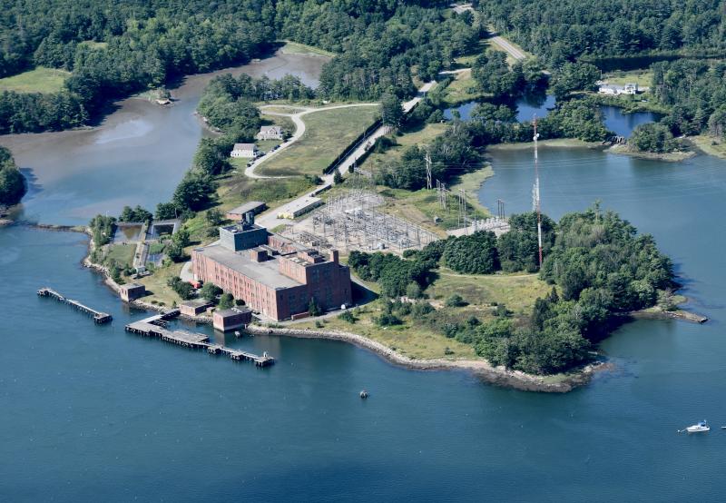 Birch Point, Wiscasset and the closed Mason Station power plant. PHIL DI VECE/Wiscasset Newspaper