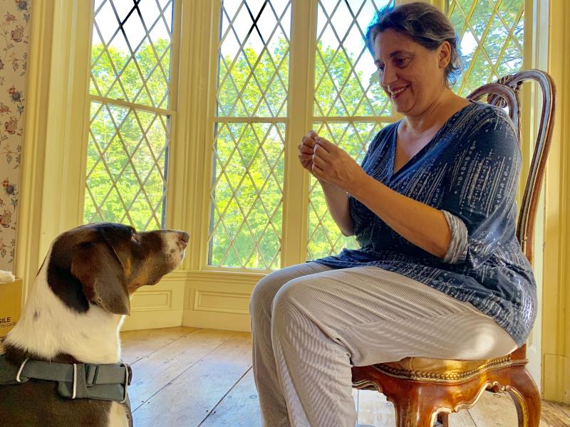 Wiscasset’s Cynthia Pappas and Philo. SUSAN JOHNS/Wiscasset Newspaper