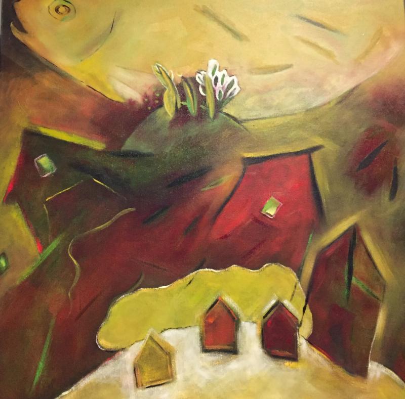Kate Nordstrom’s “Alewife Village” oil on canvas, 2019 Kate Nordstrom