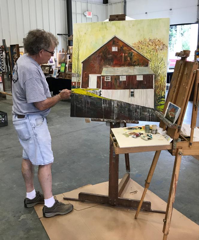 John Seitzer with “Barn.” KELLIE BIGOS/Boothbay Register