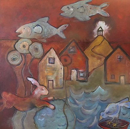 “Cadmium Landscape” - 40” x 40” - oil on canvas - Kate Nordstrom Kate Nordstrom