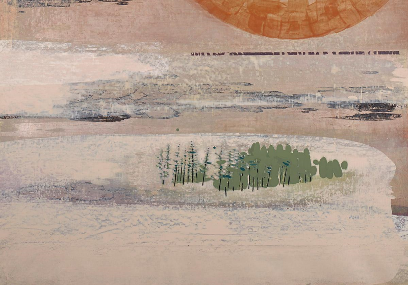 Richard William Blanchard’s “Northernscape 7” - 32” x 40” oil and acrylic paste on canvas is in the artist’s show running through Sept. 15. Courtesy of David Morgan Richard William Blanchard