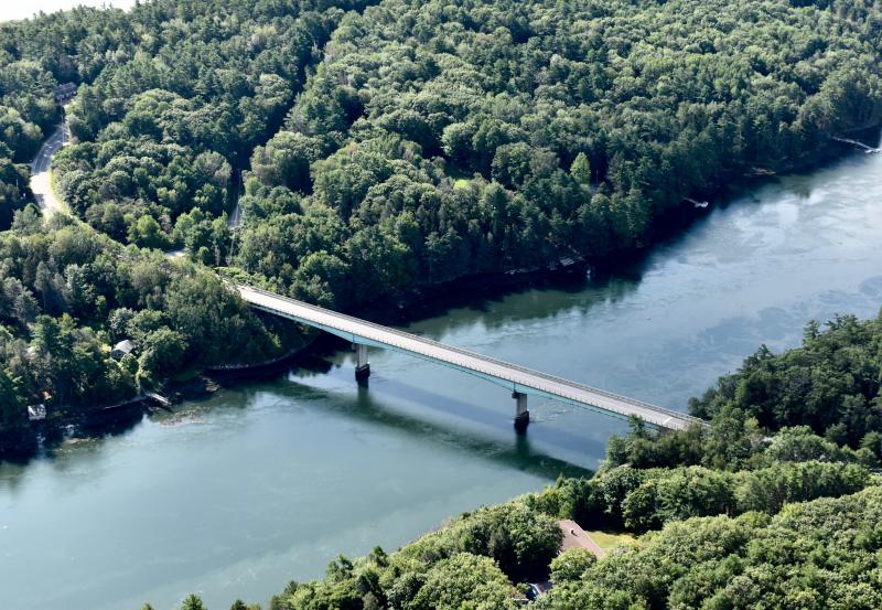 State Route 144 showing the bridge over Back River and linking Wiscasset to Westport Island. PHIL DI VECE/Wiscasset Newspaper