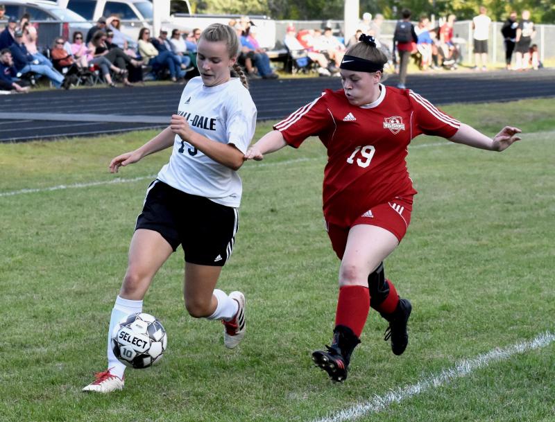 Hall-Dale’s Iris Ireland and Kateleen Trask. PHIL DI VECE/Wiscasset Newspaper