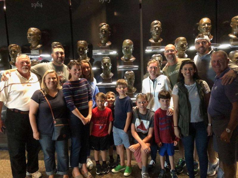 The Graham family from Maine and other family members gather at the National Football Hall of Fame in Canton, Ohio. Courtesy photo