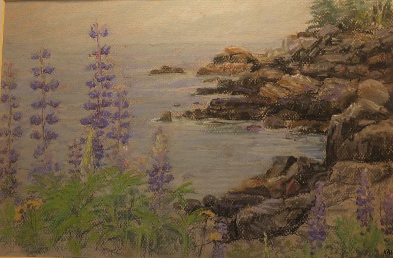 “Lupine Blooms By Rocky Coast” - pastel - Karen “Kallena” Chutsky Karen “Kallena” Chutsky