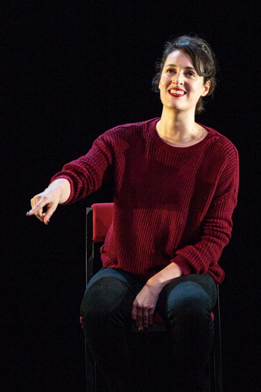 Phoebe Waller-Bridge, playwright and star of “Fleabag” in a scene from her National Theater Live show. See it at the Lincoln Theater Oct. 5. Matt Humphrey photo/courtesy of the venue