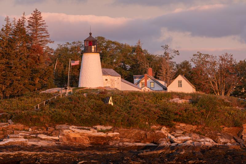 The early morning sun shines on the Burnt Island Lighthouse. Mike Leonard photo