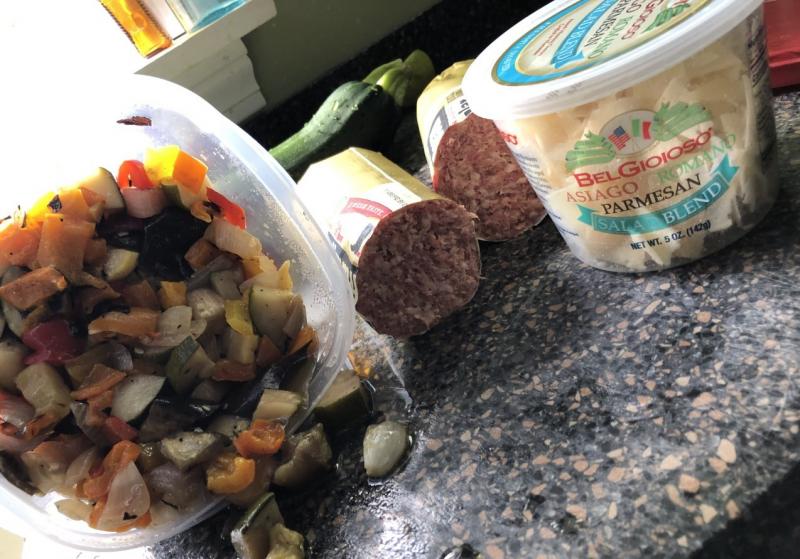Grilled veggies, sausage and Parmesan cheese. Lisa Orne Hallinan photo