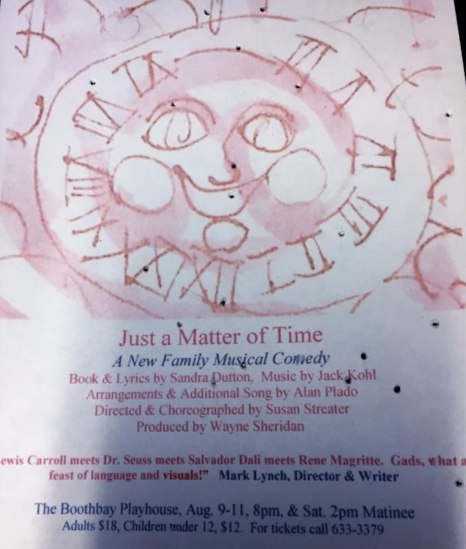 Memorabilia from the Boothbay Playhouse production of “Just A Matter of Time,” written by Sandra Dutton.