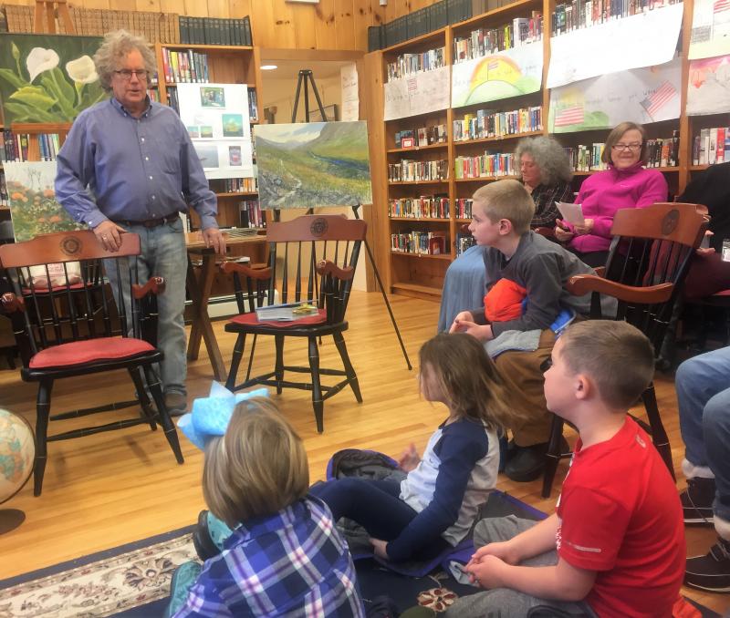 John talks to the kids. LISA KRISTOFF/Boothbay Register
