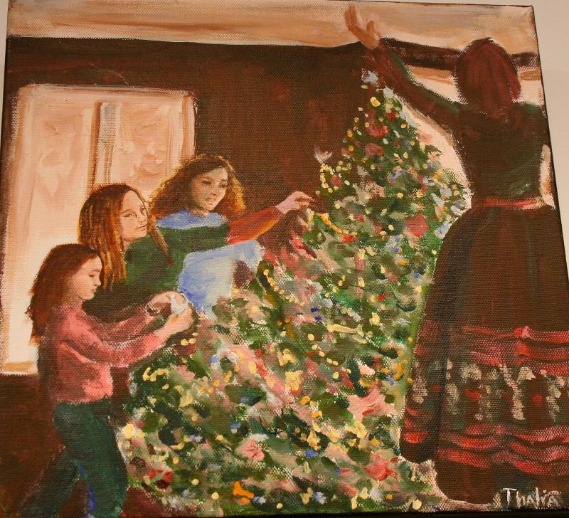 Christine Thalia Andersen’s acrylic 12” x 12” - “Nostalgia” (2018) — an example of the excellent art offered during Art in the Square. File photo Christine Thalia Andersen