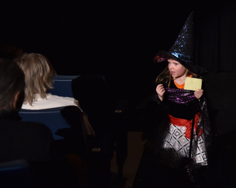 A child witch in the costume contest parade. Bob Crink photo