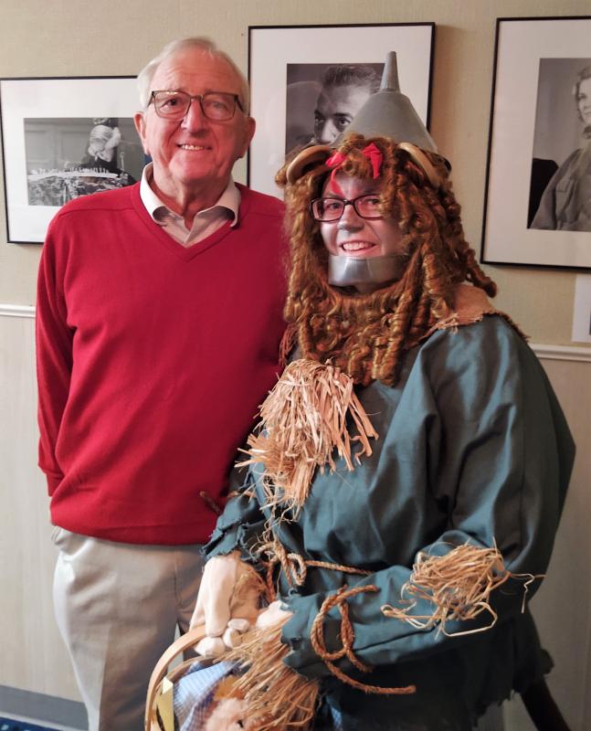 Best Adult Costume winner Autumn Mahoney as “All the Characters” - Dorothy, Tin Man, Cowardly Lion and Scarecrow .. and Toto too ... with Hamilton Meserve Dec. 29.