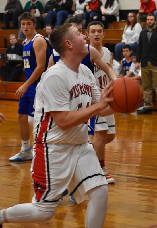 Noah Haggett scored five points for WMHS. PHIL DI VECE/Wiscasset Newspaper