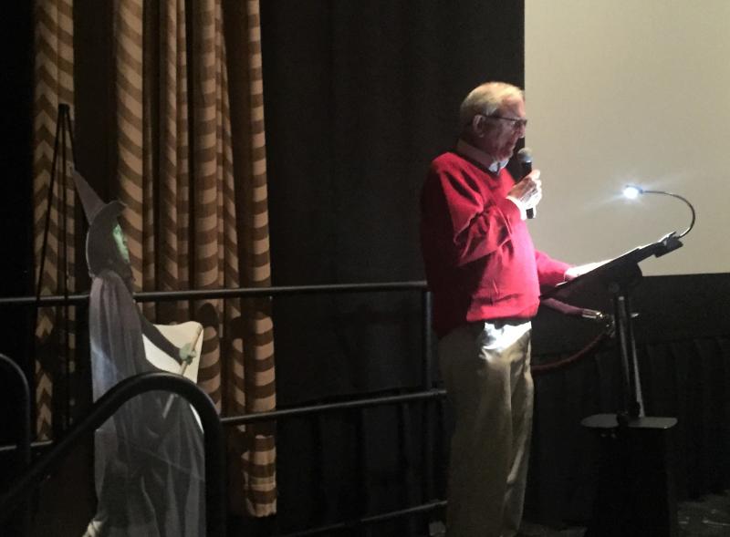 Hamilton Meserve spoke about his mother, Margaret Hamilton, a.k.a. “The Wicked Witch of the West,” before the full house went back to Kansas ... and Oz. LISA KRISTOFF/Boothbay Register