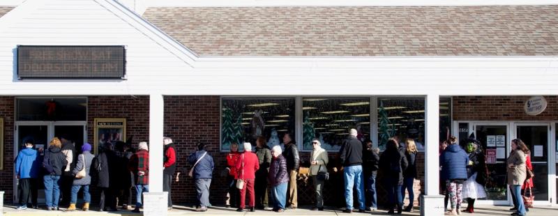 First come, first serve ... the line begins at Harbor Theater Dec. 29 for the free screening of “The Wizard of Oz.” Bob Crink photo