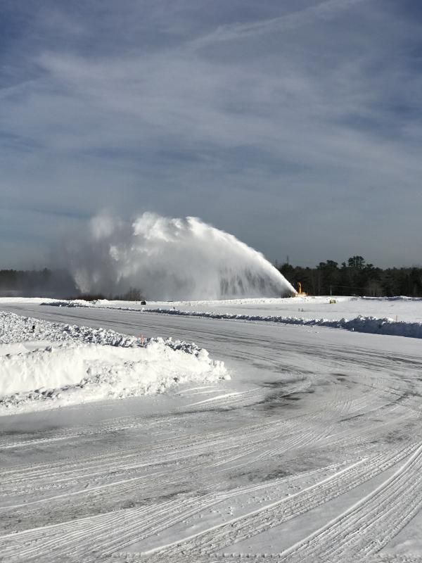 Wiscasset Public Works clears snow at Wiscasset Municipal Airport Jan. 21. Courtesy of Rick Tetrev