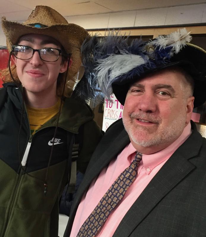 Archie Brewer and Principal Chuck Lomonte. Deb Pooler photo