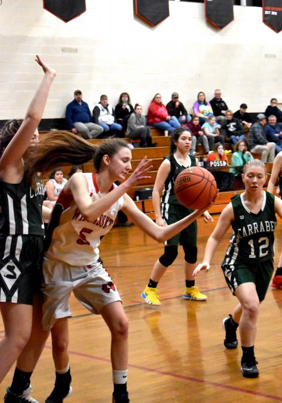 Kylie Peoples played well for the Wolverines versus Carrabec. PHIL DI VECE/Wiscasset Newspaper