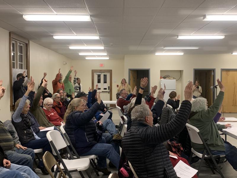 Dresden residents vote for the purchase. SARAH WHITFIELD/Wiscasset Newspaper