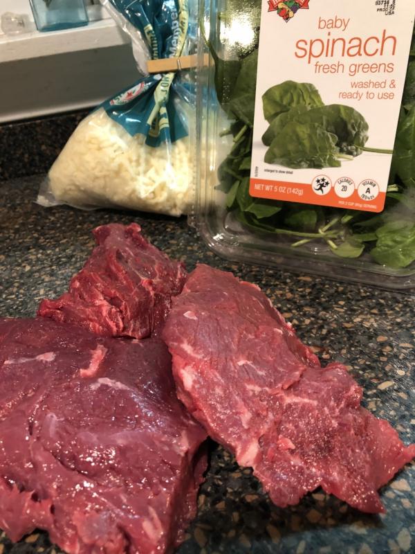 Steak, spinach and cheese. Lisa Orne Hallinan photo