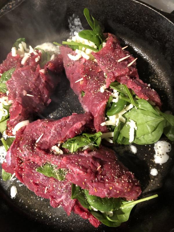 Hold the steak together with toothpicks. Lisa Orne Hallinan photo