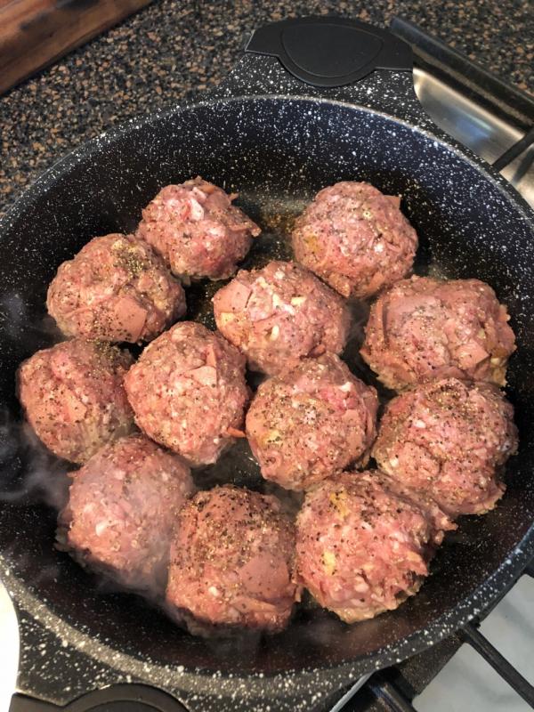 I make my meatballs big. Lisa Orne Hallinan photo