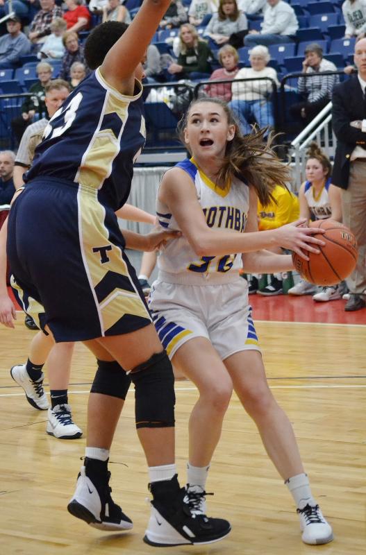 Traip Academy proved a big challenge for two other Class C South schools, but Boothbay senior Chloe Arsenault led the Lady Seahawks past the Rangers with a 46-32 victory. KEVIN BURNHAM/Boothbay Register
