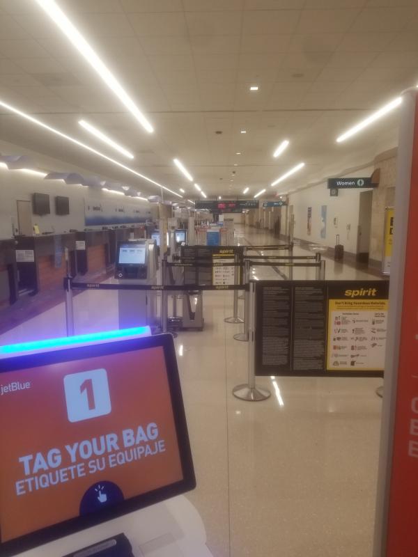 Checking our bags and going through security only took five minutes as no one was around. VANESSA DUNN/Wiscasset Newspaper